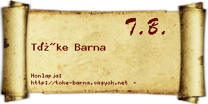 Tőke Barna névjegykártya
